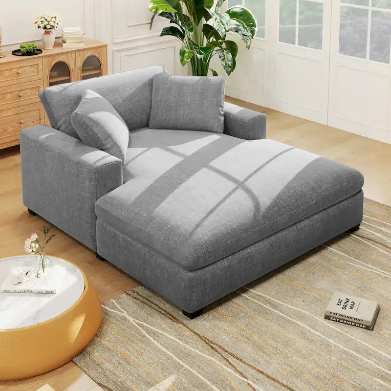 Modern Fabric Oversized Sofa with Chaise Lounge