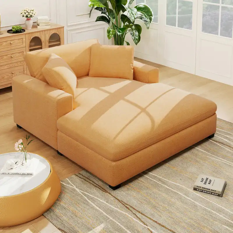 Modern Fabric Oversized Sofa with Chaise Lounge
