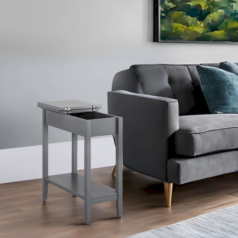 Slim Narrow End Table, Nightstand and Skinny Bedside Table