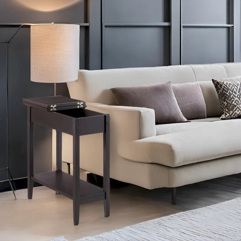 Slim Narrow End Table, Nightstand and Skinny Bedside Table