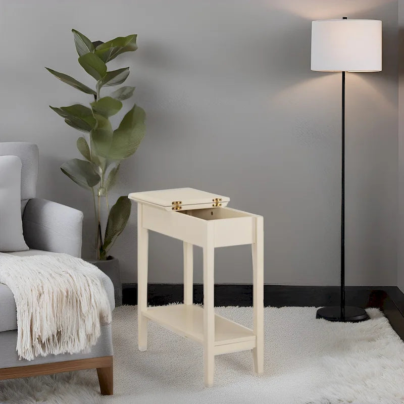 Slim Narrow End Table, Nightstand and Skinny Bedside Table