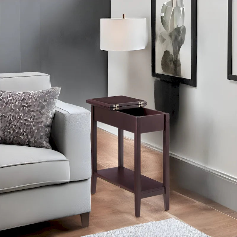 Slim Narrow End Table, Nightstand and Skinny Bedside Table