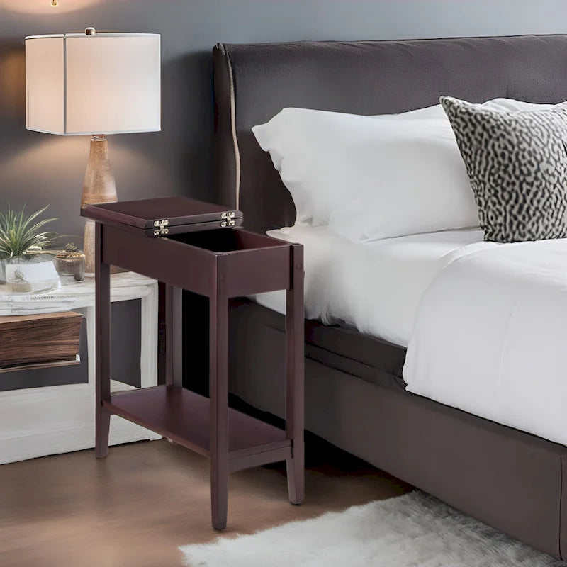 Slim Narrow End Table, Nightstand and Skinny Bedside Table