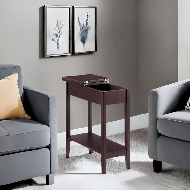 Slim Narrow End Table, Nightstand and Skinny Bedside Table