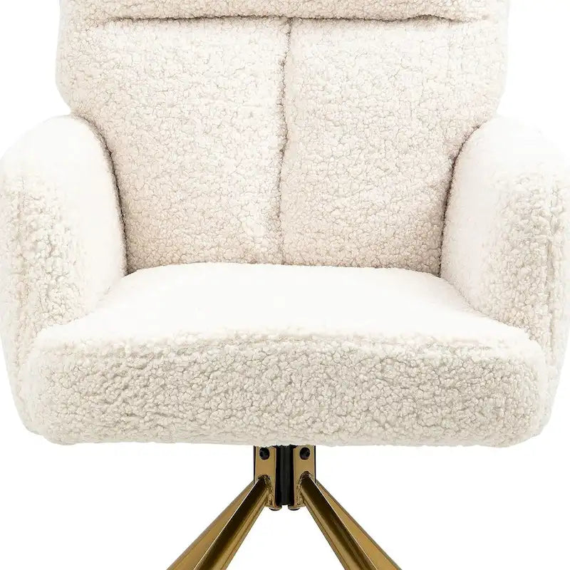 Swivel Velvet Accent Lounge Chair with Auto-Return and Gold Base