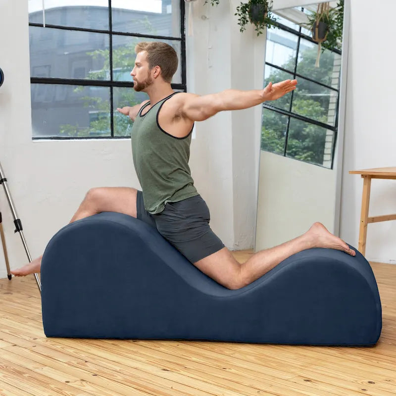 S-Shaped Chaise Lounge Chair for Yoga, Exercise, Stretching and Massage