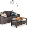 Solid Wood 44 Inch Wide Transitional Coffee Table in Hickory Brown