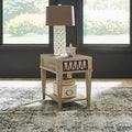 Chairside Accent End Table with Weathered Sandstone Finish