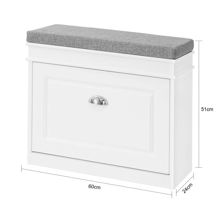 Hallway Shoe Storage Bench Cabinet with Flip-Drawer