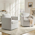 Modern 360-Degree Swivel Barrel Chair with Removable Slipcover, Set of 2