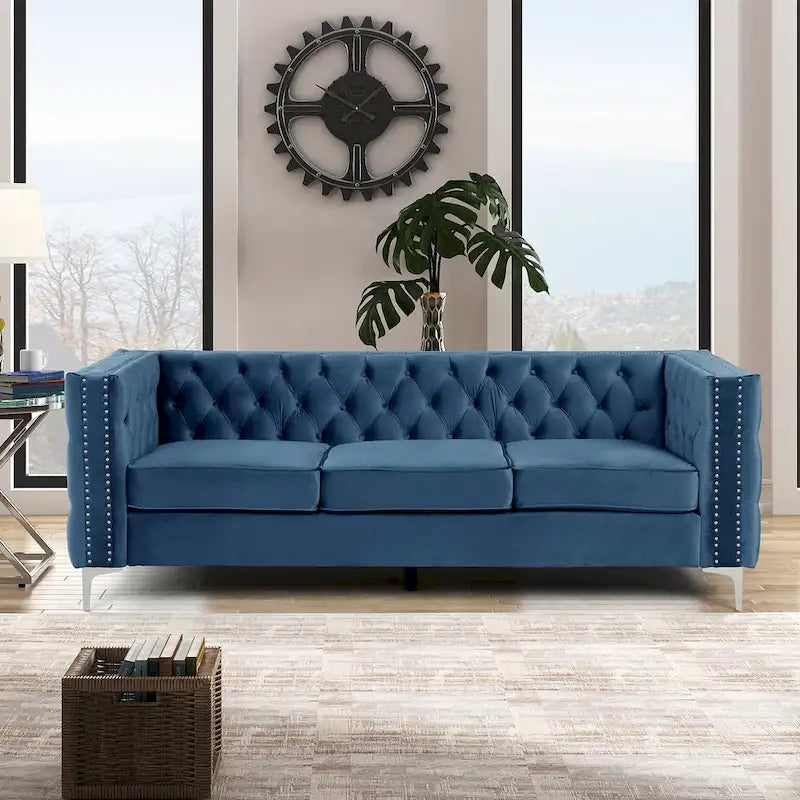 Modern Deep Velvet Sofa, 3-Seater