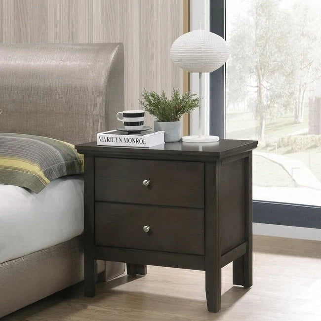 Transitional Style 2-Drawer Wood Nightstand