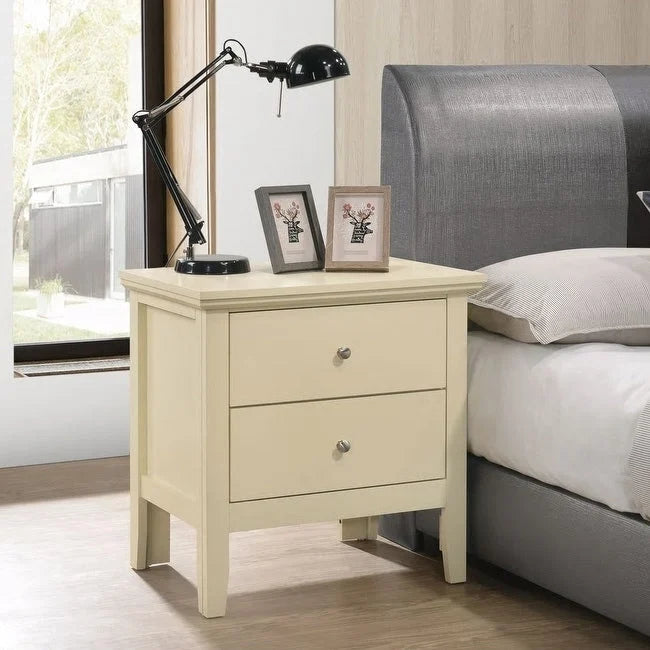 Transitional Style 2-Drawer Wood Nightstand
