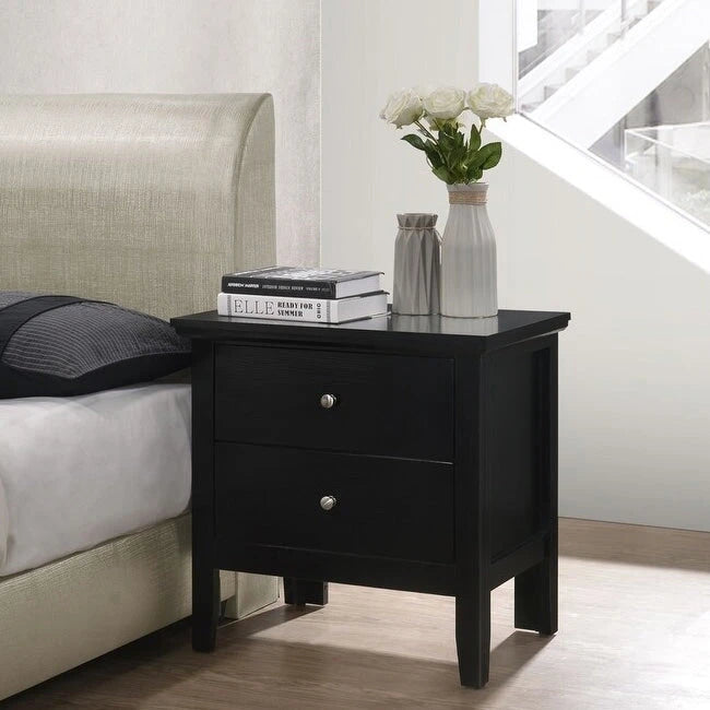 Transitional Style 2-Drawer Wood Nightstand