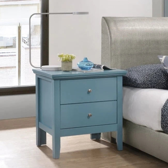 Transitional Style 2-Drawer Wood Nightstand