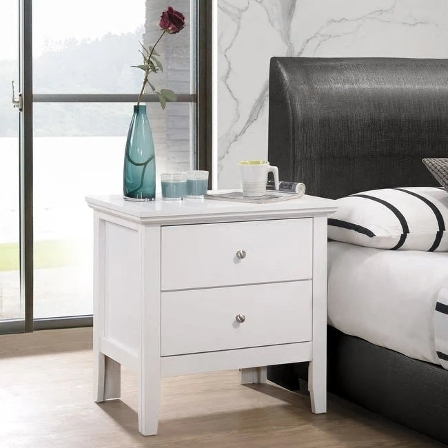Transitional Style 2-Drawer Wood Nightstand