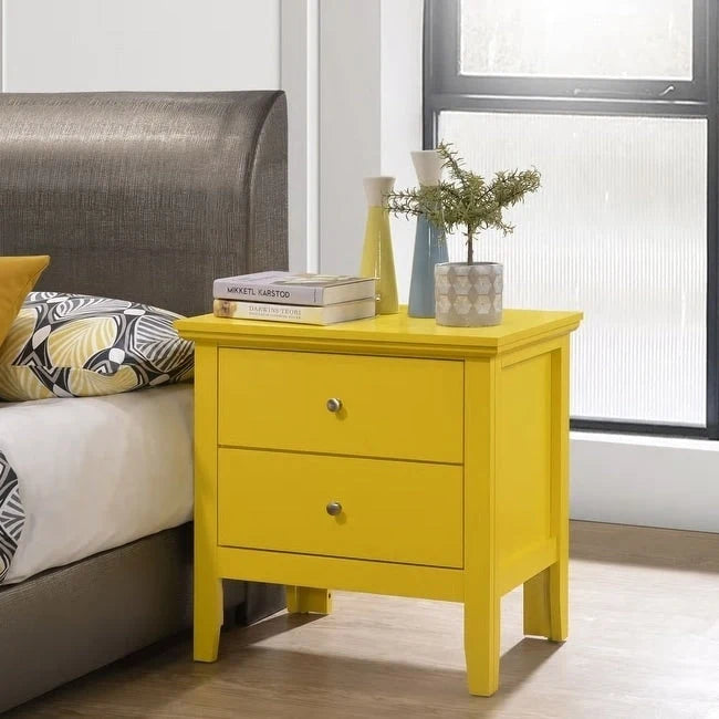 Transitional Style 2-Drawer Wood Nightstand
