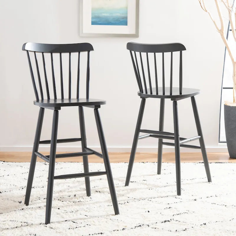 Farmhouse Spindle Bar Stool 30 Inch, Set of 2, 20Wx20Dx43H