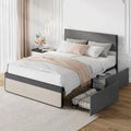 Upholstered Platform Bed Frame with 2 Storage Drawers