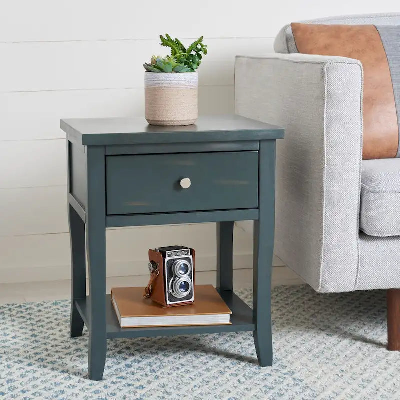 Nightstand with Storage Drawer, Fully Assembled, 18Wx15Dx22H