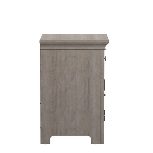 1-Drawer Wood Cupboard Nightstand with Charging Station