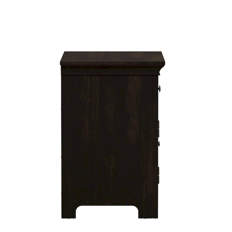 1-Drawer Wood Cupboard Nightstand with Charging Station