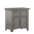 1-Drawer Wood Cupboard Nightstand with Charging Station