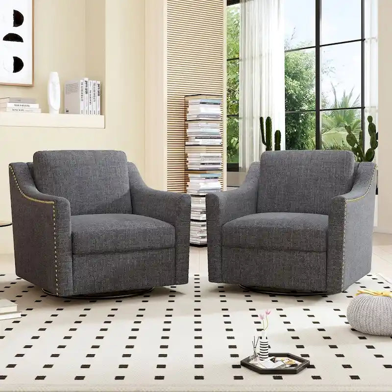 360-Degree Swivel Armchair for Living Room or Bedroom