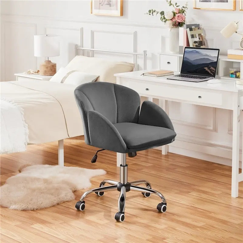 Modern Swivel Rolling Vanity Chair for Home Office