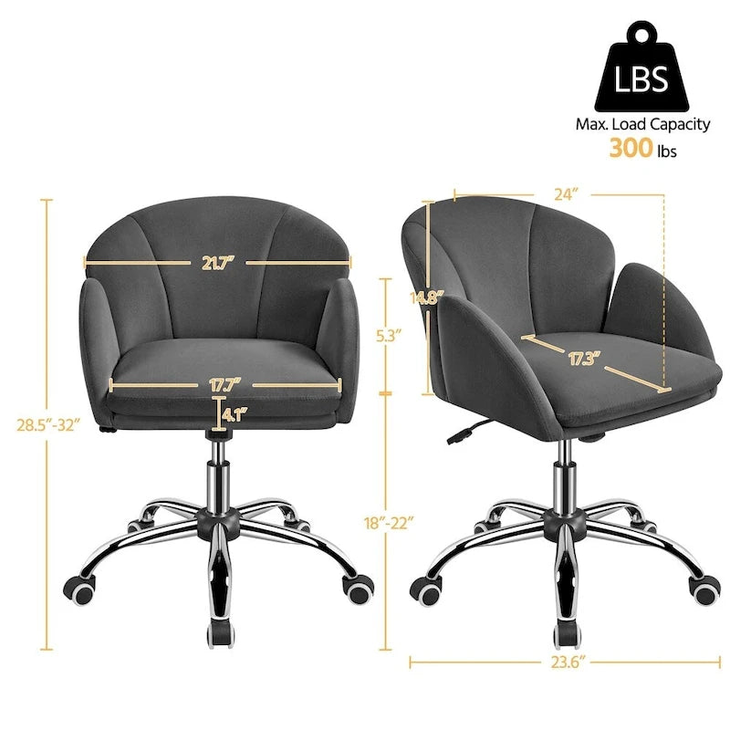 Modern Swivel Rolling Vanity Chair for Home Office