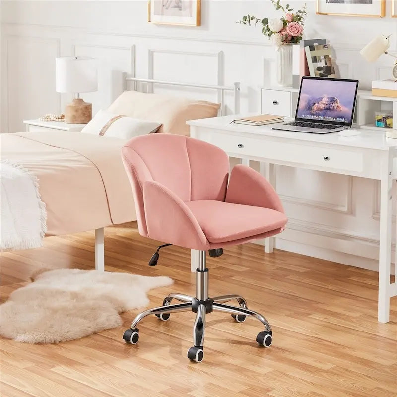 Modern Swivel Rolling Vanity Chair for Home Office