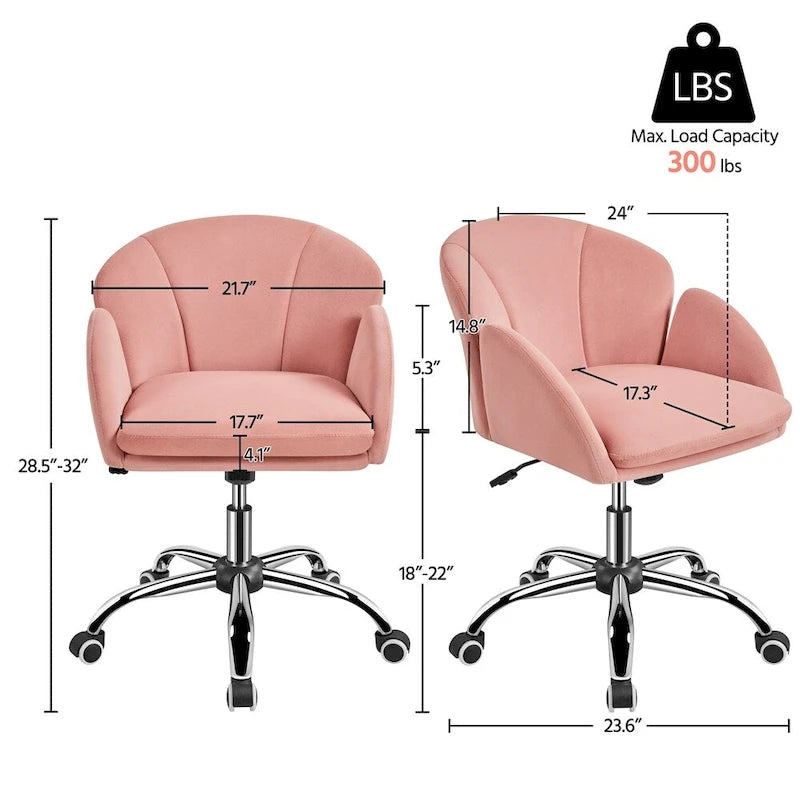Modern Swivel Rolling Vanity Chair for Home Office