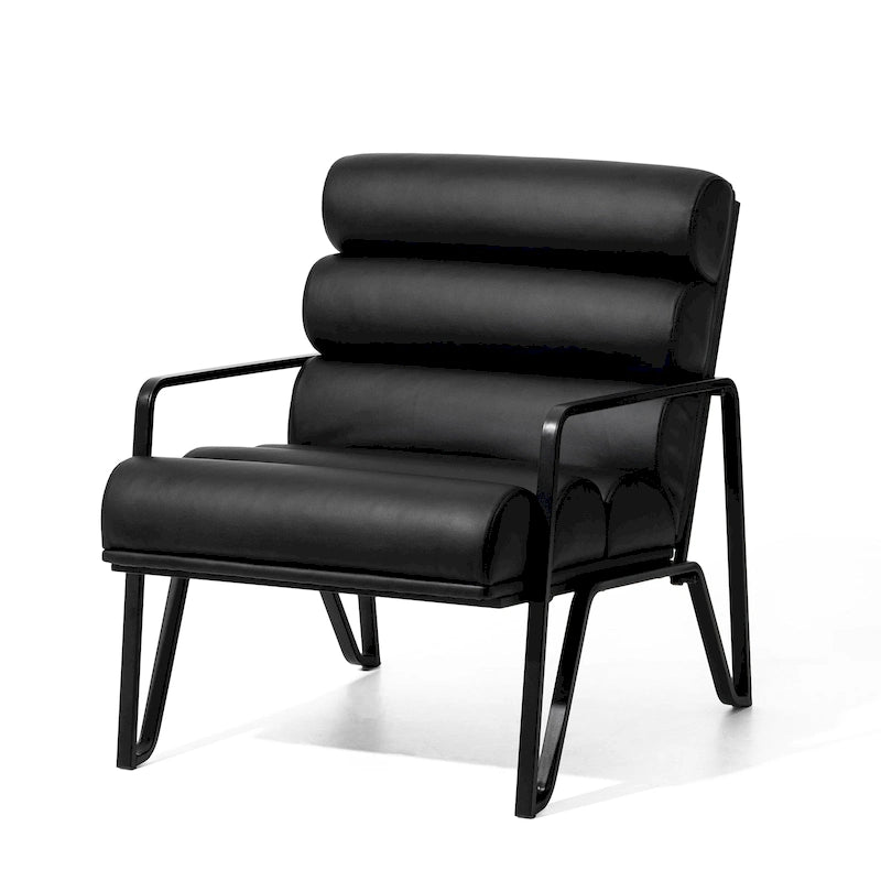 Modern Comfy PU Leather Accent Chair with Metal Frame, 26.75 Inch Wide