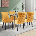 Velvet Upholstered Wingback Dining Chairs, Set of 2