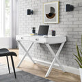 Solid Wood Computer Desk with Drawers for Home Office, Small Writing Table