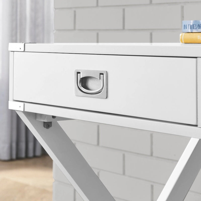 Solid Wood Computer Desk with Drawers for Home Office, Small Writing Table