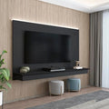 Floating TV Wall Entertainment Center with LED Strip and Shelf, Fits up to 55 Inch TVs